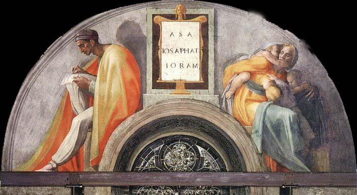 Michelangelo Buonarroti Asa - Jehoshaphat - Joram oil painting image